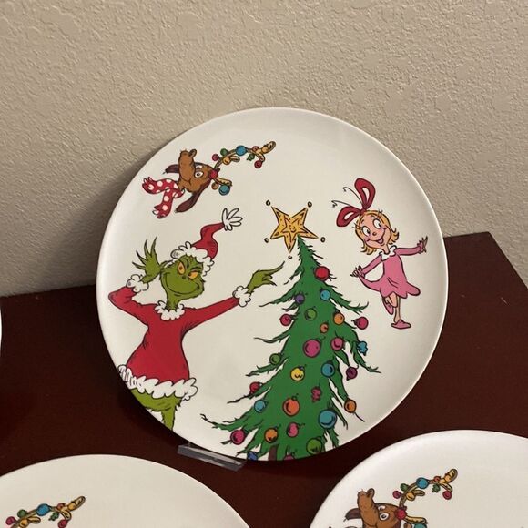 🎄🎁 set of 4 Grinch, Max & Cindy Lou Who Plate - Picture 4 of 5